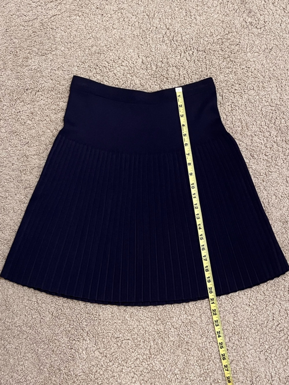 Exclusively Misook Navy Pleated Skirt